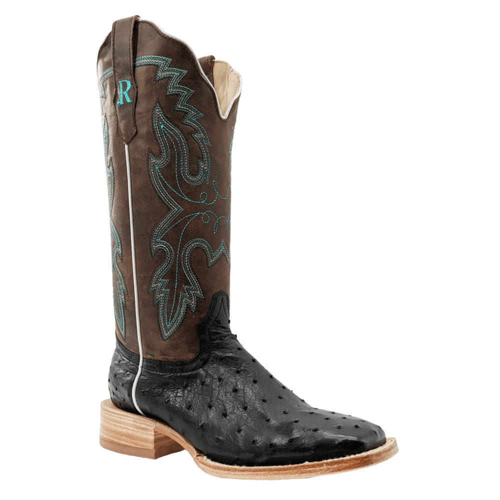 R. Watson Black Full Quill Ostrich Boot - Al-Bar Ranch