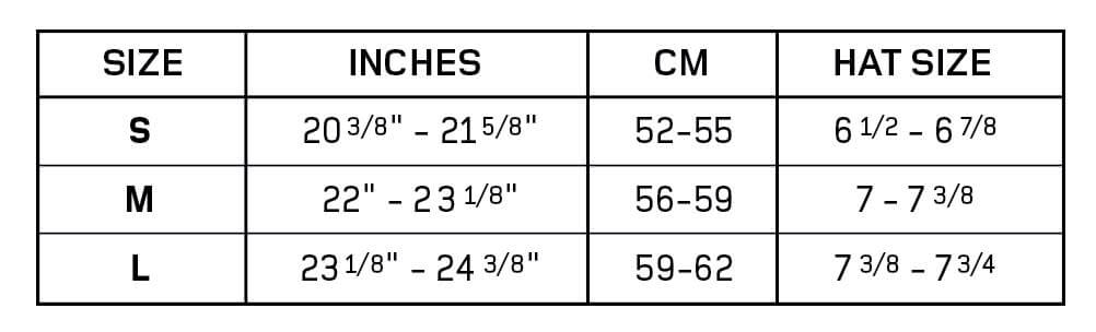 Troxel Terrain Helmet Size Chart