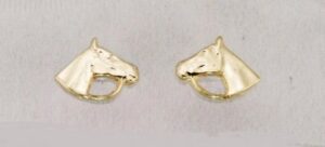 Earring Gold Horse Head with Bridle