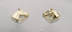 Earring Small Gold Horse Head with Bridle