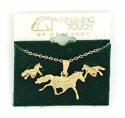 Jewelry Set Gold Mare & Foal