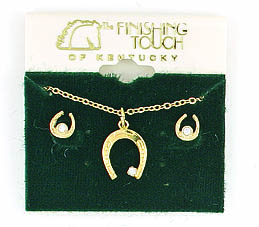 Jewelry Set Gold Horeshoe with Crystal