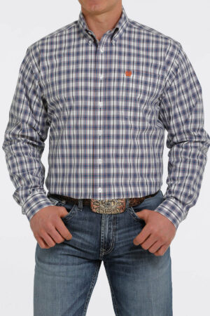 Cinch Navy & White Plaid Shirt