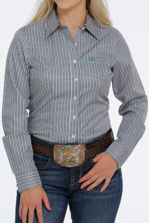 Cinch 3 Color Stripe Button Shirt