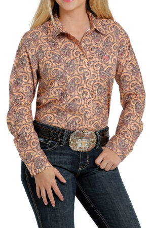 Cinch ArenaFlex Peach Paisley Shirt