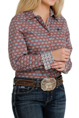Cinch Copper Wallpaper Print Shirt