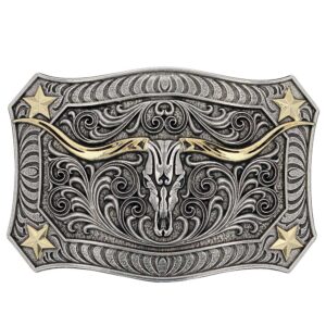 Longhorn Crest Filigree Attitude Buckle