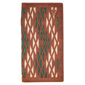 Hooey Chapawee Rodeo Laser Cut Aztec Wallet - Turquoise/Ivory