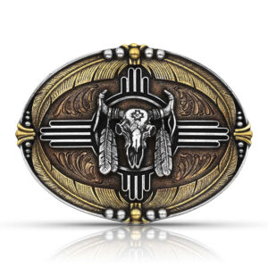 Montana Silversmiths Tri-Color Southwestern Buffalo Buckle