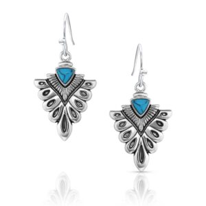 Montana Silversmiths Western Crowned Turquoise Earrings