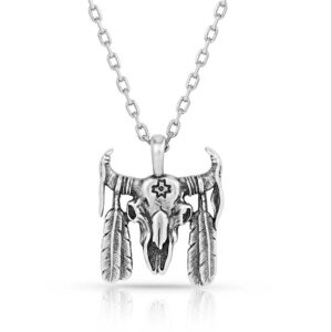 Montana Silversmiths Buffalo Skull Pendant Necklace