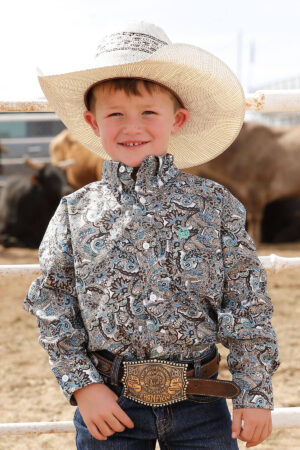 Cinch Boy's Brown Paisley Shirt