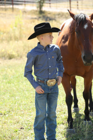 Cinch Boys Royal Blue Print Shirt