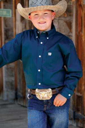 Cinch Boys Solid Teal Shirt