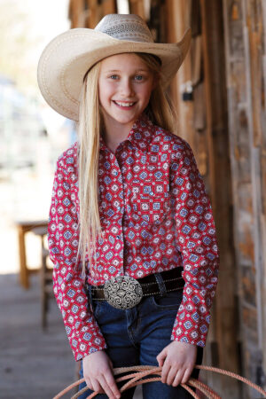 Cruel Girls Pink Southwest Mosaic Print Shirt