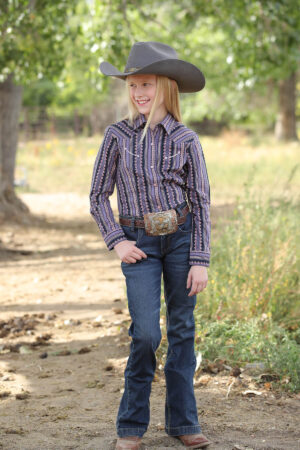 Cruel Girls Purple Stripe Smiley Shirt