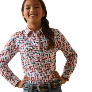Ariat Girls Shirt Blazin' Boots Shirt