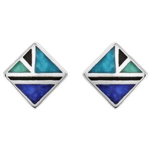 American Legends Geometric Diamond Earrings front view