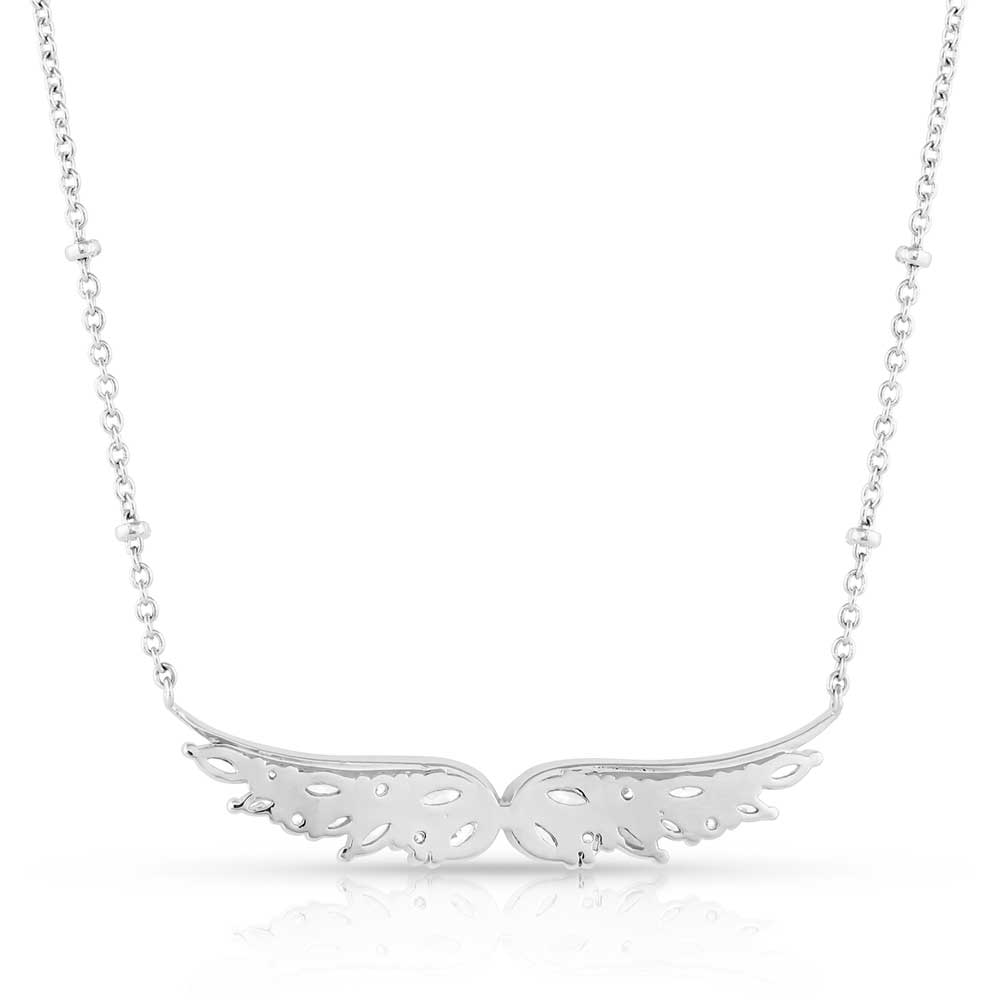 Montana Silversmiths Guardian Wings Crystal Necklace back view