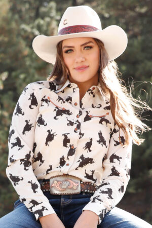 Cruel Denim Cream Bucking Horse Blouse