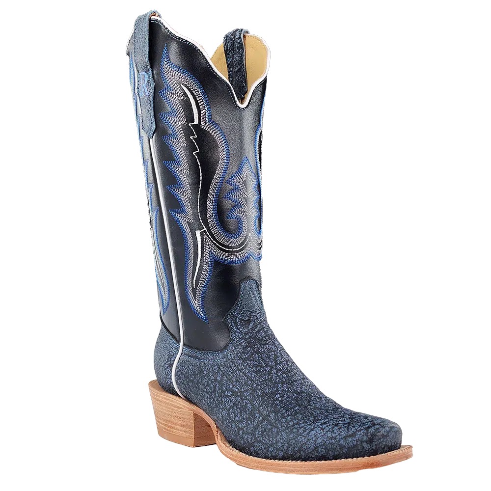 R Watson Cape Buffalo Boot in midnight blue front view