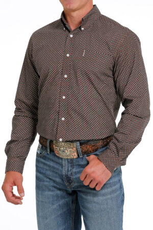 Cinch Brown Print Modern Fit Shirt