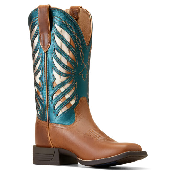 Ariat Longview Boot Butter Rum & Metallic Sea Medial View