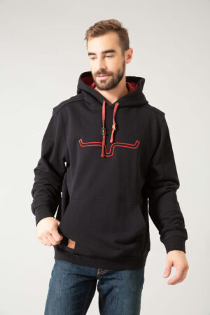 kimes ranch fast talker hoodie in black full body view