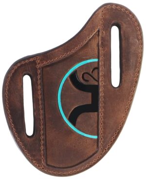 "Hooey 2.0" Embossed Pancake Sheath - Turquoise/Black Logo