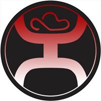 Hooey 6" Circle Red Ombre Sticker
