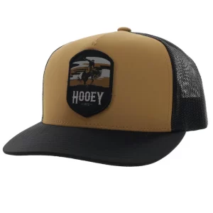 hooey cheyenne hat in tan and black angled view