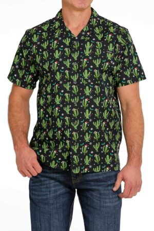 Cinch Christmas Cactus Camp Shirt