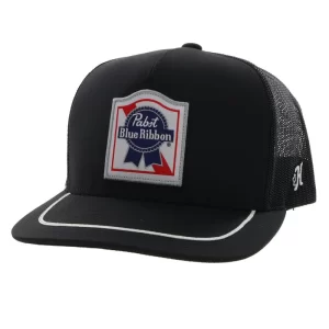 Hooey Pabst Blue Ribbon Crest Hat - Black