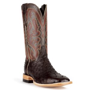Resistol Nicotine Full Quill Ostrich Boot Wide Square Toe