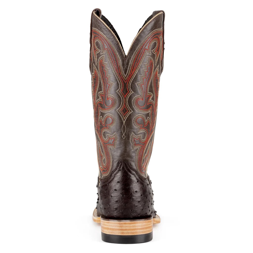 Resistol Nicotine Full Quill Ostrich Boot Wide Square Toe Al Bar Ranch