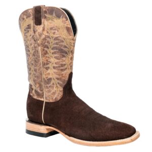 Resistol Chocolate Rough Out Wide Square Toe Boot