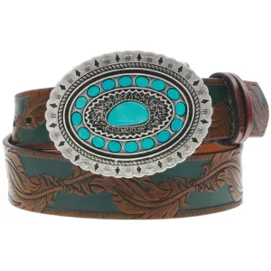 Hooey Sioux Ladies Belt - Brown/Turquoise