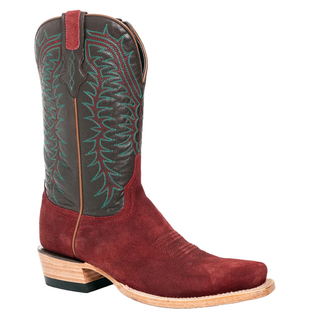 Burgundy Rough Out Cutter Toe Boot