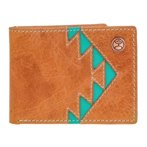 Hooey Tonkawa Aztec Bifold Wallet - Tan/Turquoise