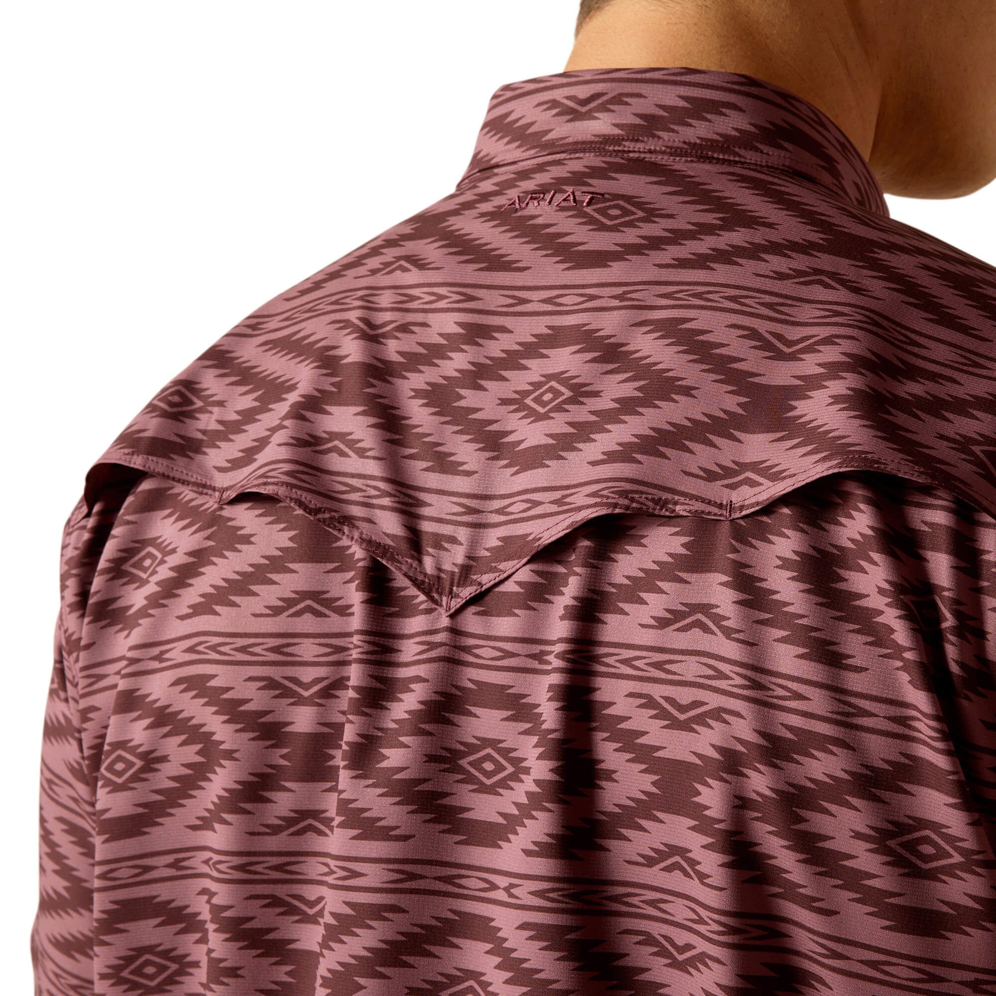 Ariat VentTEK Fitted Print Short Sleeve Shirt Detailed Back View