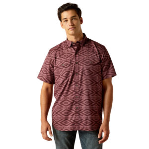 Ariat VentTEK Fitted Print Short Sleeve Shirt Front View