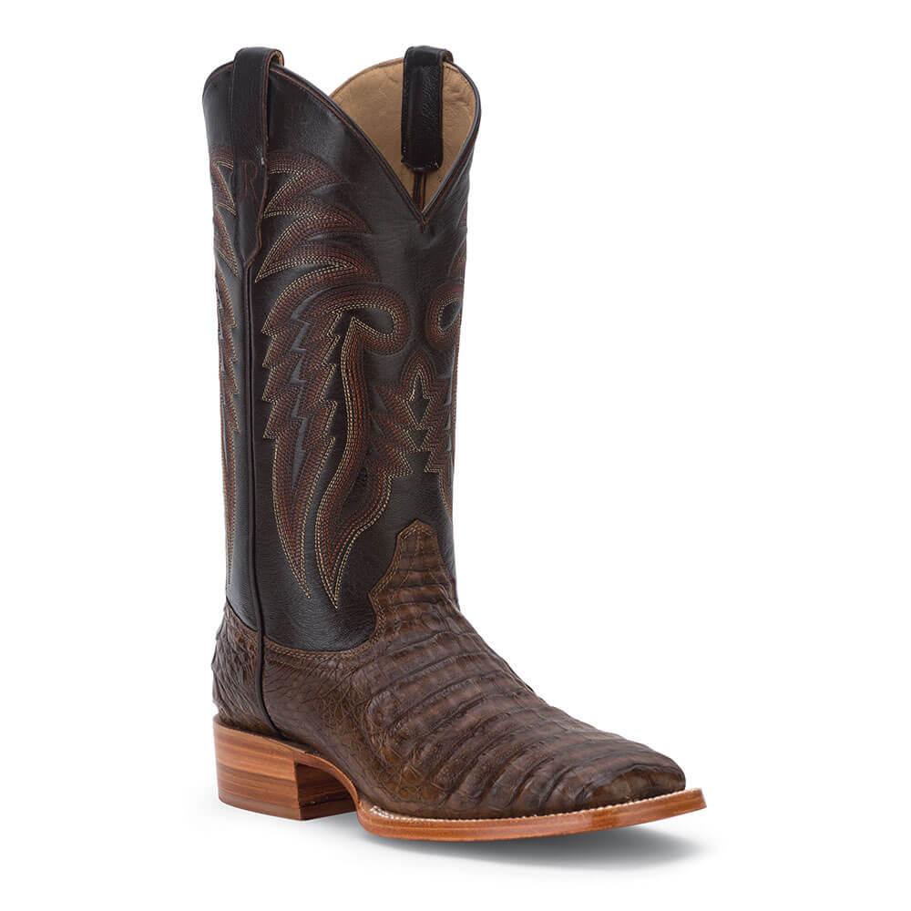Watson Caiman Belly Cowboy Boots Coco/Espresso Al-Bar Ranch