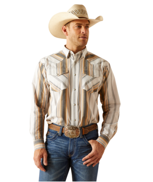 Ariat Evan Pro Long-Sleeve Snap Shirt - White/Black Stripe - Al-Bar Ranch