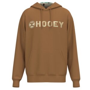 Hooey Lock Up Hoody in Tan with Cream Logo front view