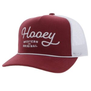 OG Hooey Snapback Cap in maroon and white front view