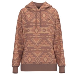 Hooey Telluride Hoody in pink and tan Aztec