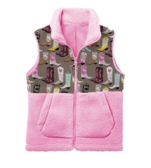 Shea Baby Boot Print Fleece Vest