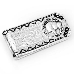 Buffalo Nickel Southwestern Money Clip Buffalo Side