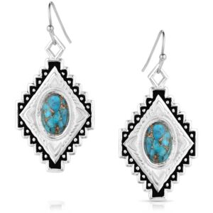 Diamond of the West Turquoise Earrings front view
