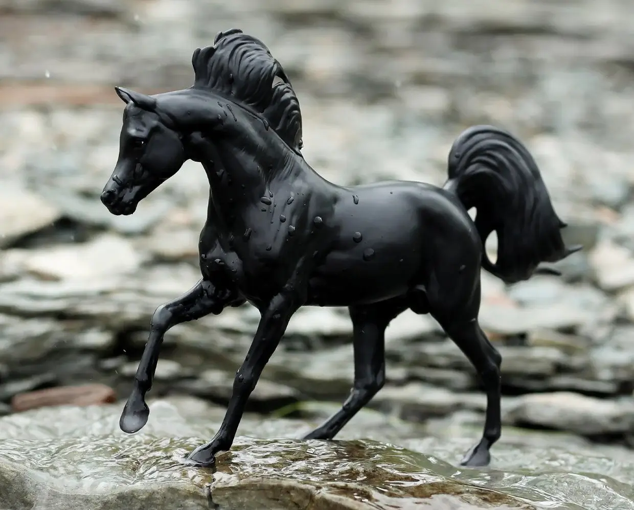 Scene View of Black Stallion Model